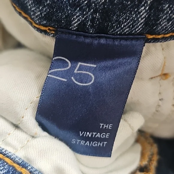 Anthropologie Pilcro The Vintage Straight Distressed Denim High Rise Jeans Sz 25 - Picture 10 of 16